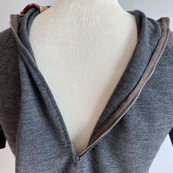 Vintage 50s 60s Cadillac 100% Virgin Wool Zippered Short Sleeve Sweater Gray M - Picture 4 of 9